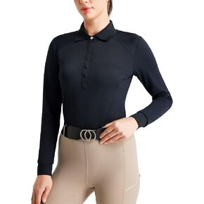 FitsT4 Sports Equestrian Shirts for Women UPF50+ Long Sleeve Horse Riding Shirts Moisture Wicking Golf Shirts Polo Style in Kuwait