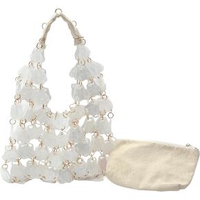 Miuco Handmade Acrylic Bionic Shell Bag Hollow Out Top Handle Bag Geometric Vacation Tote Beach Handbag with Inner Pouch in Saudi Arabia