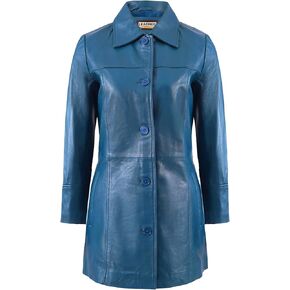 Women’s Lambskin Leather Car Coat – Classic 3/4 Length Style Overcoat in Saudi Arabia