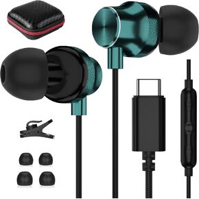 سماعات أذن سلكية من TITACUTE USB C لهاتف Samsung A53 A54 S23 S22 S21 S20 Galaxy Z Flip 5 Fold 4 داخل الأذن بخاصية إلغاء الضوضاء من النوع C مع ميكروفون لجهاز iPad 10 Pro Pixel 6 6a 7 7a OnePlus Rainbow in Kuwait
