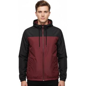 جاكيت رجالي خفيف الوزن مقاوم للرياح ومقاوم للماء ومعطف مطر بغطاء للرأس للتنزه سيرًا على الأقدام بأسلوب التسعينيات in Kuwait