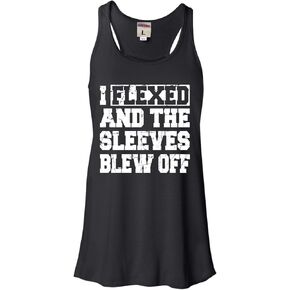 تي شيرت نسائي بدون أكمام مطبوع عليه I Flexed and The Sleeves Blew Off من Go All Out للسيدات in Kuwait