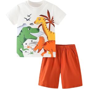 مجموعة ملابس صيفية للأولاد الصغار مكونة من 3 قطع من yolsun بأكمام قصيرة وسروال قصير للأولاد ملابس صيفية in Kuwait