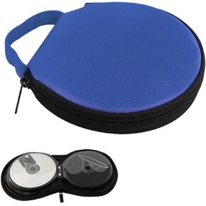 Car CD Storage Bag, Oxford Cloth Round CD Case Holder with Carrying Strap, Portable 20 Capacity DVD Storage Holder, Universal for Most Cars (Black) in Saudi Arabia