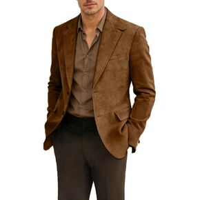 Men Suede Blazer Jacket Casual Blazer for Mens 2 Button Suede Sport Coat for Spring Wedding Dinner Party in Saudi Arabia