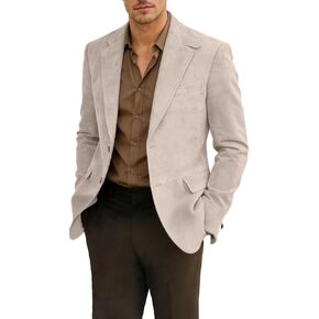 سترة رجالية من جلد الغزال سترة كاجوال للرجال 2 زر من جلد الغزال معطف رياضي لحفلات عشاء الربيع والزفاف in Kuwait