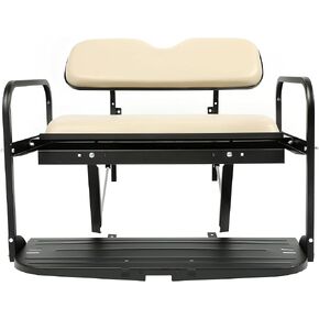 ECOTRIC Golf Cart Folding Rear Seat Kit W/Grab Bar Compatible with Club Car DS (1982-2000.5) Models Back Flip Seat Black in Saudi Arabia