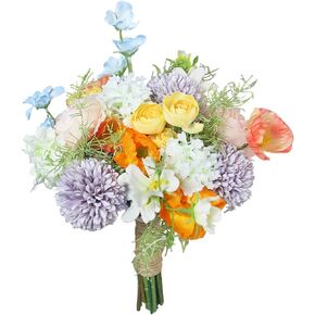 Rinlong Fall Wedding Bouquets for Bridesmaids Burnt Orange Bridesmaid Artificial Flowers Terracotta Bouquet Wedding Ceremony Terracotta in Kuwait