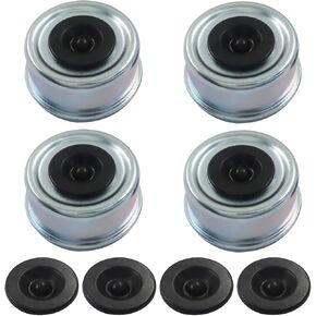2 Pcs Trailer Hub Cap Set, 2.4" Trailer Bearing Dust Cap with 2 Rubber Plugs, Trailer Hub Grease Cap Protection, Trailer Axle Grease Cap Replacement for Most 5200 to 6000 Pound Axles Dexter in Kuwait