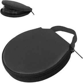 Car CD Case, Oxford Waterproof Disc Storage Binder with Transparent Film Divider, 20 Capacity Portable Round Disc Case, Universal DVD Organizer for Cars (Black) in Saudi Arabia