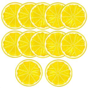 12Pcs Fake Lemon Slices Artificial - Fruit Party Decorations Fake Lemon Fruit Decorations for Party Lemon Kitchen Decoration - Simulation Yellow Lemon Home - 2 Inch Plastic Vegetable Decor Kitchen in Saudi Arabia