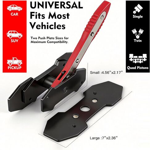 Brake Caliper Compression Tool, 360° Ratcheting Piston Compressor, 2 Steel Plates, 2 Hooks, for Single Twin Quad Pistons, Cars Trucks SUVs in Kuwait