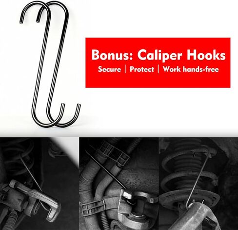 Brake Caliper Compression Tool, 360° Ratcheting Piston Compressor, 2 Steel Plates, 2 Hooks, for Single Twin Quad Pistons, Cars Trucks SUVs in Kuwait