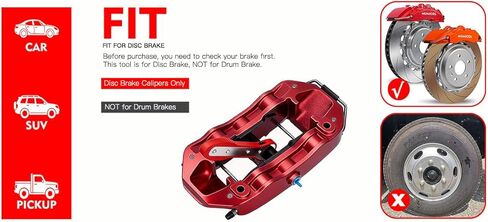 Brake Caliper Compression Tool, 360° Ratcheting Piston Compressor, 2 Steel Plates, 2 Hooks, for Single Twin Quad Pistons, Cars Trucks SUVs in Kuwait