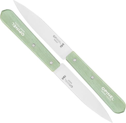 Opinel No. 112 Paring Knives 2 Piece Set, High Carbon Steel Everyday Use Prep Knives for Chopping, Peeling, Slicing, Trimming, Stabilized Sustainably Harvested Beechwood Handles, Made in France in Kuwait
