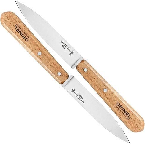 Opinel No. 112 Paring Knives 2 Piece Set, High Carbon Steel Everyday Use Prep Knives for Chopping, Peeling, Slicing, Trimming, Stabilized Sustainably Harvested Beechwood Handles, Made in France in Kuwait