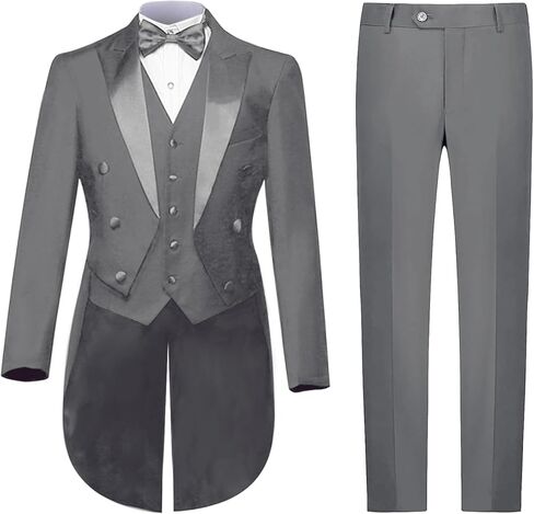Mens Suits 3 Piece Slim Fit,Men's Tailcoat Suit Single Breasted Swallow Tail Coat for Proms,Concert,Wedding in Kuwait