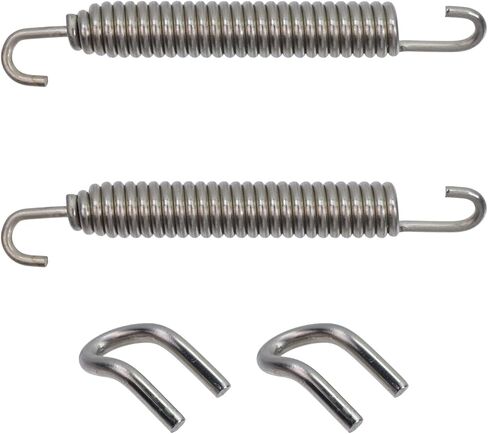 Motorcycle Exhaust Pipe Springs, 1 Set Stainless Steel 3.35" 85 mm Muffler Exhaust Pipe Spring Hooks Suitable for Most Riding Motorcycles, Scooters, ATVs, Silver in Saudi Arabia