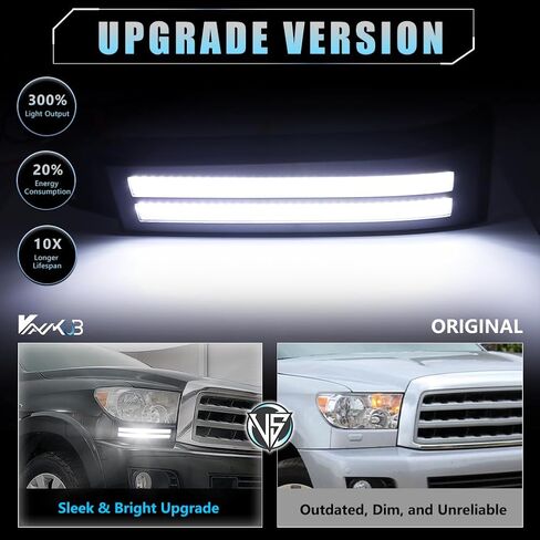 2 PCS Sequential Switchback LED Front Side Marker Headlight Daytime Running Light for Toyo-ta Tundra 2007-2013 Sequoia 2008-2017 Replacement Front Bumper White Daytime Running Lamp Amber Light in Saudi Arabia
