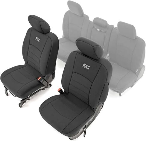 Rough Country Front Neoprene Seat Covers for 09-18 Ram 1500/10-18 2500-91028, Black in Kuwait