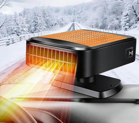 Car Heaters for Vehicle,12V Car Heater that Plugs into Cigarette Lighter,200W Fast Heating Car Defroster Windshield Heater (Orange) in Kuwait