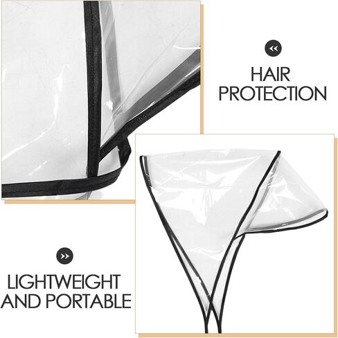 BESTYASH 2pcs Waterproof Plastic Rain Bonnet with Dark Trim Visor, Reusable Windproof Hair Cap for Women, Protective Rain Hood Suitable for Outdoor Travel and Daily Use in Saudi Arabia