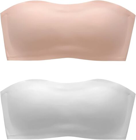 Strapless Bra for Teens Girls Strapless Bras Kids Tube Top Bandeau Bra 10-12 12-14 14-16 with Detachable Straps in Kuwait