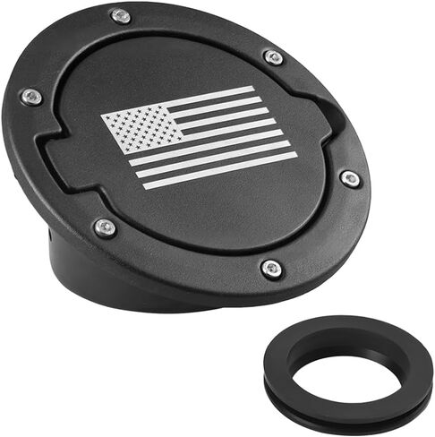 Car Fuel Filler Door Gas Tank Cap, Heavy Duty Vehicle Fuel Filler Tank Door Cover, Automotive Exterior Protection Accessories, Compatible with Wrangler JK 2/4 Door in Saudi Arabia