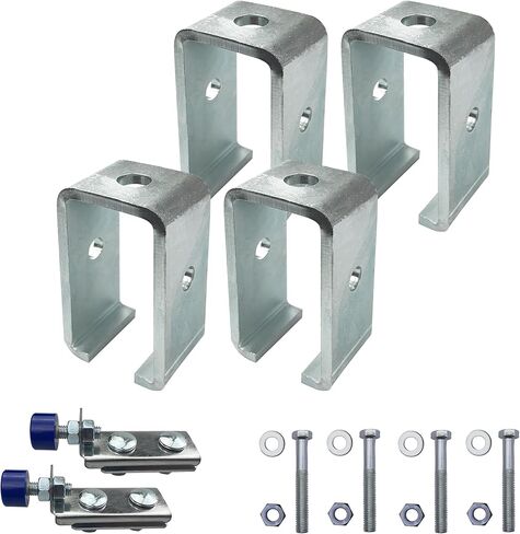 دعامة تعليق مسار عربة قناة SIWOOD لـ P1834-EG، 1-5/8 بوصة × 3-3/4 بوصة دعامة دعم متوسطة لجميع مسارات عربة القنوات 1-5/8 بوصة (فضية، مجموعة من 2) in Kuwait