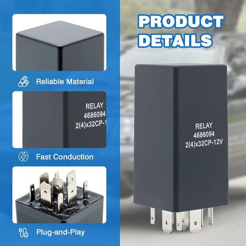 LED Turn Signal Flasher Relay 9 Pin Compatible with Jeep Grand Cherokee 1999-2004, Dodge Caravan Grand Caravan 1996-2000, Chrysler Town Country Voyager 1996-2000, Replace for EFL15 EFL-15 in Saudi Arabia
