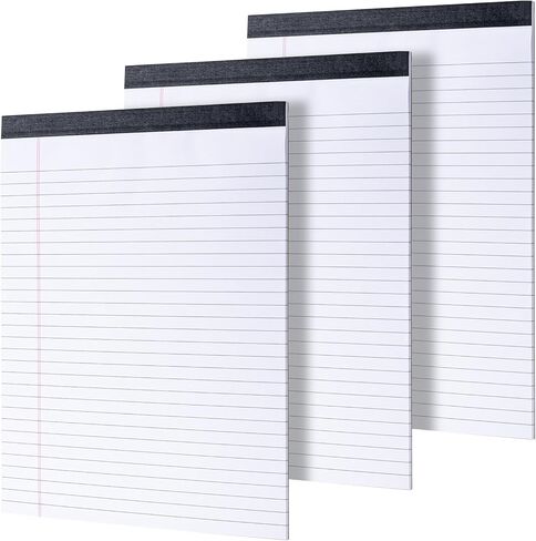 3 Pack Legal Pads 8.5 x 11, Notepads 8.5 x 11 Inch, 30 Sheets/Pack,White Note Pads Clear Print Writing Pads,Wide Ruled Legal Notepads,Lined Paper Pads,Sturdy Back for School,Home,Office,Business in Saudi Arabia