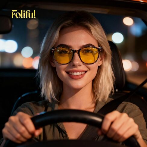 Polarized Night Driving Glasses for Women Lightweight Anti Glare Night Vision Glasses with Yellow Lens in Saudi Arabia