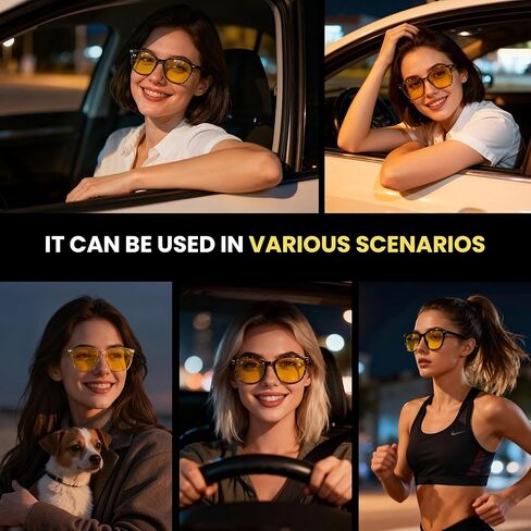 Polarized Night Driving Glasses for Women Lightweight Anti Glare Night Vision Glasses with Yellow Lens in Saudi Arabia