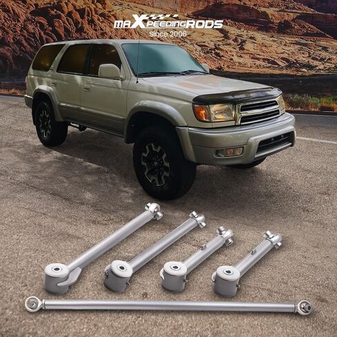 أذرع التحكم العلوية والسفلية الخلفية من maxpeedingrods + شريط المسار 2-4 بوصة مجموعة التسوية لتويوتا 4-Runner 1996-2002 2WD 4WD شديدة التحمل in Kuwait