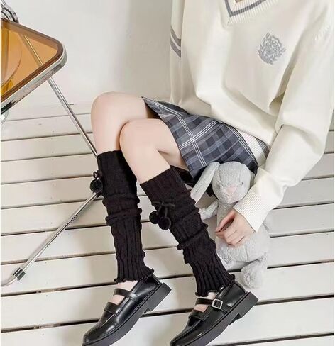 Lolita Leg Warmers Socks Woman Knitted Warm Foot Cover Woman Autumn Winter Sock in Saudi Arabia
