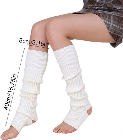 Long Leg Warmer for Women Girls, Fashion Yoga Socks Winter Warm Knit Long Boot Socks Slouch Knee High 80s for Party in Saudi Arabia