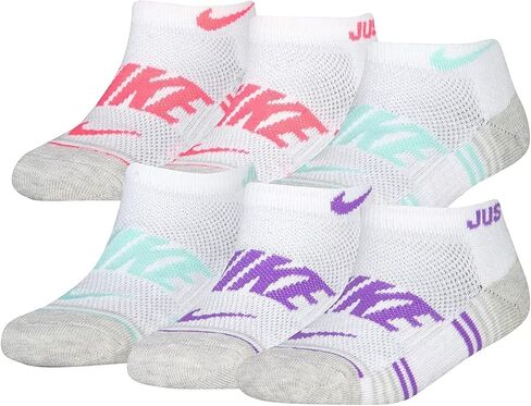 Nike Little Girl Cushioned Ankle Socks 6 Pack (White(GN0704-001)/B, 5-7) in Saudi Arabia