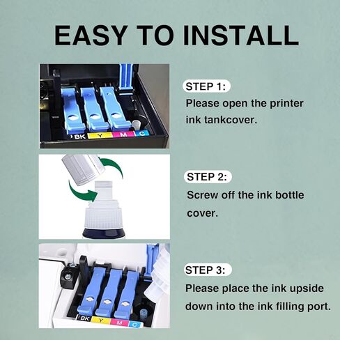 Remanufactured Ink Replacements for Epson 502 Ink Refill Bottles Work with EcoTank ET-2760 ET-2850 ET-3850 ET-3760 ET2760 ET2750 ET2700 ET-4760 ET-3710 ET-3850 ET-3750 ET-4850 ET4750 Printer(5 Pack) in Saudi Arabia