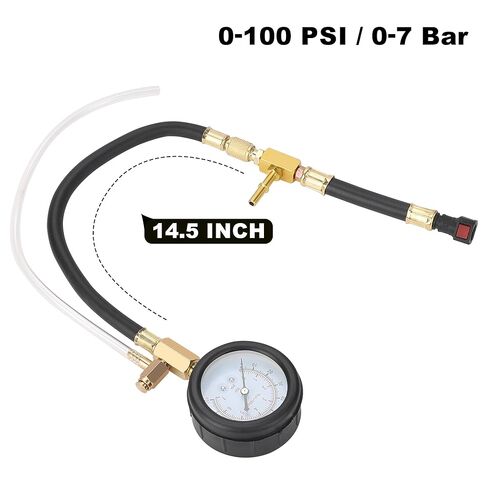 طقم اختبار ضغط الوقود من Hromee 0-100PSI مع تركيبات خط الوقود 9.49,7.89,6.30 وخرطوم متصل سريعًا in Kuwait