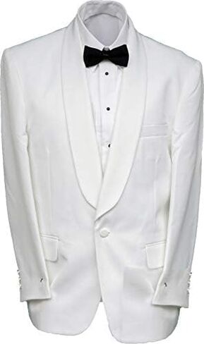 Mens Vintage Classic Shawl Collar White Dinner Jacket one Button Broadway Tuxmakers New in Saudi Arabia