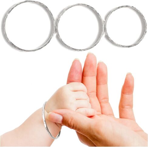 Sterling Silver Bangle Bracelet for Baby | Handmade Gift for Expecting Mom | Newborn, Toddler, Girl, & Kids - Keepsake Gift for Infant Baptism, Blessings and Dedications Sizes 4 1/2, 5, 5 1/2 and 6 inches in Saudi Arabia