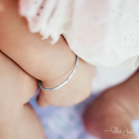 Sterling Silver Bangle Bracelet for Baby | Handmade Gift for Expecting Mom | Newborn, Toddler, Girl, & Kids - Keepsake Gift for Infant Baptism, Blessings and Dedications Sizes 4 1/2, 5, 5 1/2 and 6 inches in Saudi Arabia