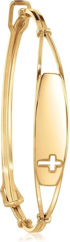Reeds Child's Gold-Filled ID with Cross Adjustable Bangle Bracelet in Saudi Arabia