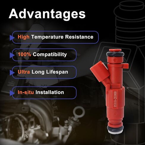 HiSport Fuel Injector 1PC Compatible with Hyundai Accent L4 1.6L 2006-2011,Kia Rio Rio5 L4 1.6L 2009-2011 Replace 35310-2E000 12 Holes in Saudi Arabia