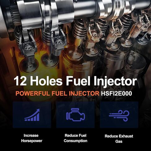 HiSport Fuel Injector 1PC Compatible with Hyundai Accent L4 1.6L 2006-2011,Kia Rio Rio5 L4 1.6L 2009-2011 Replace 35310-2E000 12 Holes in Saudi Arabia