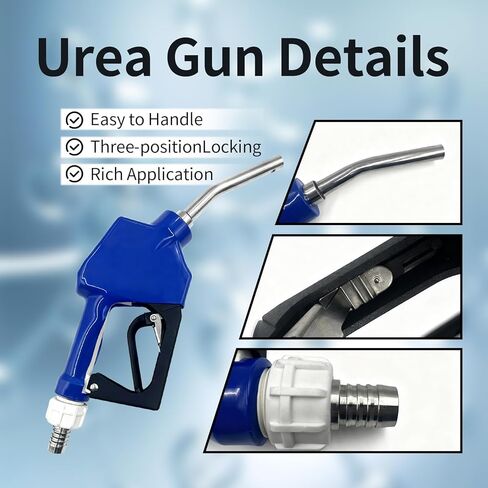 فوهة DEF/مضادة للتجمد أوتوماتيكية، مدخل NPT 3/4 بوصة وصنبور من الفولاذ المقاوم للصدأ 1/2 بوصة، إيقاف تلقائي مع مشبك مفتوح، الحد الأقصى للتدفق 16 جالونًا في الدقيقة لسائل عادم الديزل واليوريا ونقل AdBlue in Kuwait