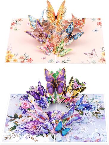 2Pack Flower Popp Prop up ، بطاقات المعايدة ثلاثية الأبعاد للنساء ، والرجال الأم - عيد ميلاد ، الذكرى ، حفل زفاف ، تفكير فيك ، عيد الأم in Kuwait