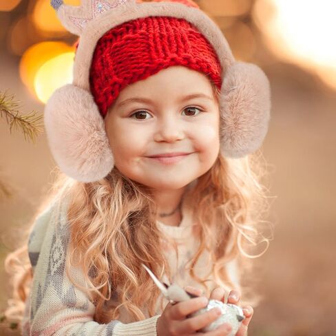 TEHAUX Cartoon Crown Earmuffs Winter Warm Headband Ear Covers Faux Rabbit Fur Thickened Outdoor Cold Weather Protection for Boys and Random Color in Saudi Arabia