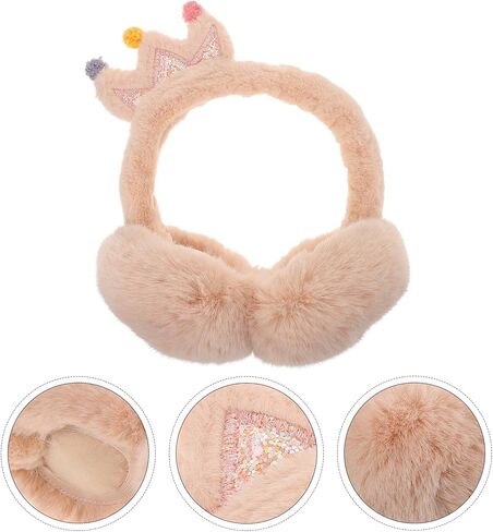 TEHAUX Cartoon Crown Earmuffs Winter Warm Headband Ear Covers Faux Rabbit Fur Thickened Outdoor Cold Weather Protection for Boys and Random Color in Saudi Arabia