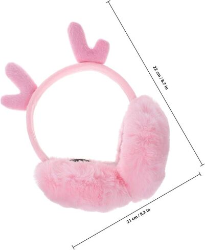 Hemoton Foldable Elk Antler Ear Muffs Winter Warm Ear Covers Soft Plush Fuzzy for Boys Outdoor Cold Weather in Saudi Arabia
